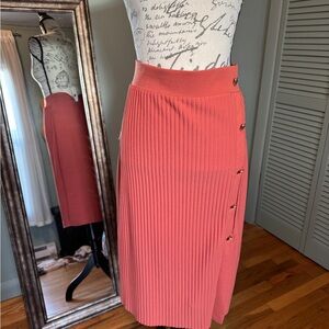 Marc New York Coral faux Buttoned Pencil Skirt